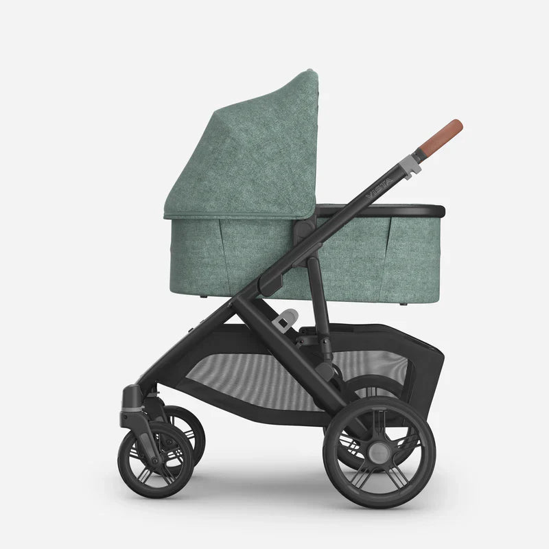 UPPAbaby Vista V3 Stroller Gwen Green Mélange Carbon Frame Saddle Leather 0303-VIS-EU-GWN Age- Newborn to 4 Years