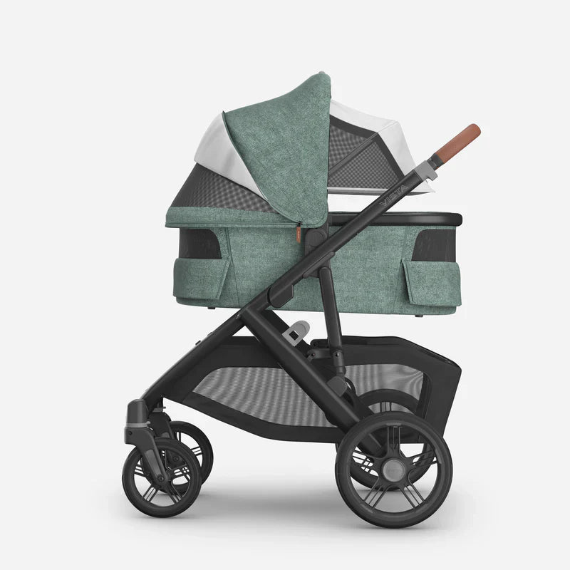 UPPAbaby Vista V3 Stroller Gwen Green Mélange Carbon Frame Saddle Leather 0303-VIS-EU-GWN Age- Newborn to 4 Years
