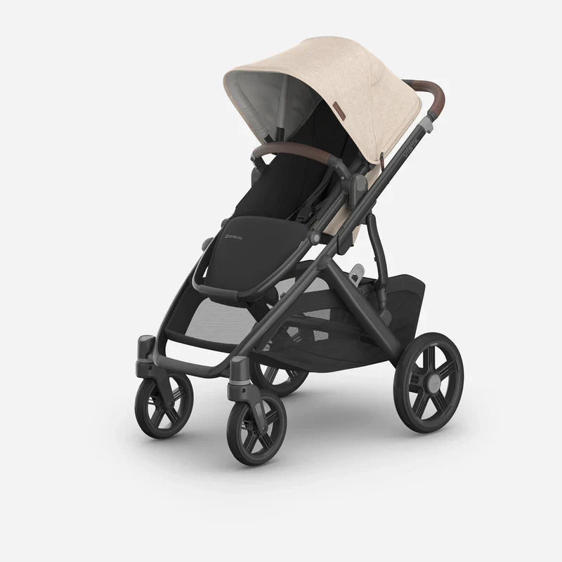 UPPAbaby Vista V3 Stroller Liam Oat Mélange Carbon Frame Chestnut Leather 0303-VIS-EU-LIM Age- Newborn to 4 Years