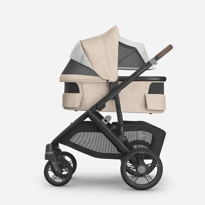 UPPAbaby Vista V3 Stroller Liam Oat Mélange Carbon Frame Chestnut Leather 0303-VIS-EU-LIM Age- Newborn to 4 Years
