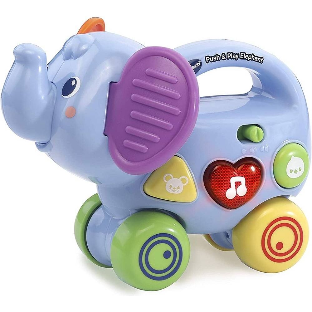 VTech Push & Play Elephant with 3 Shape Buttons, 2 Sing-Along Songs & 10 Melodies Age- 12 Months & Above