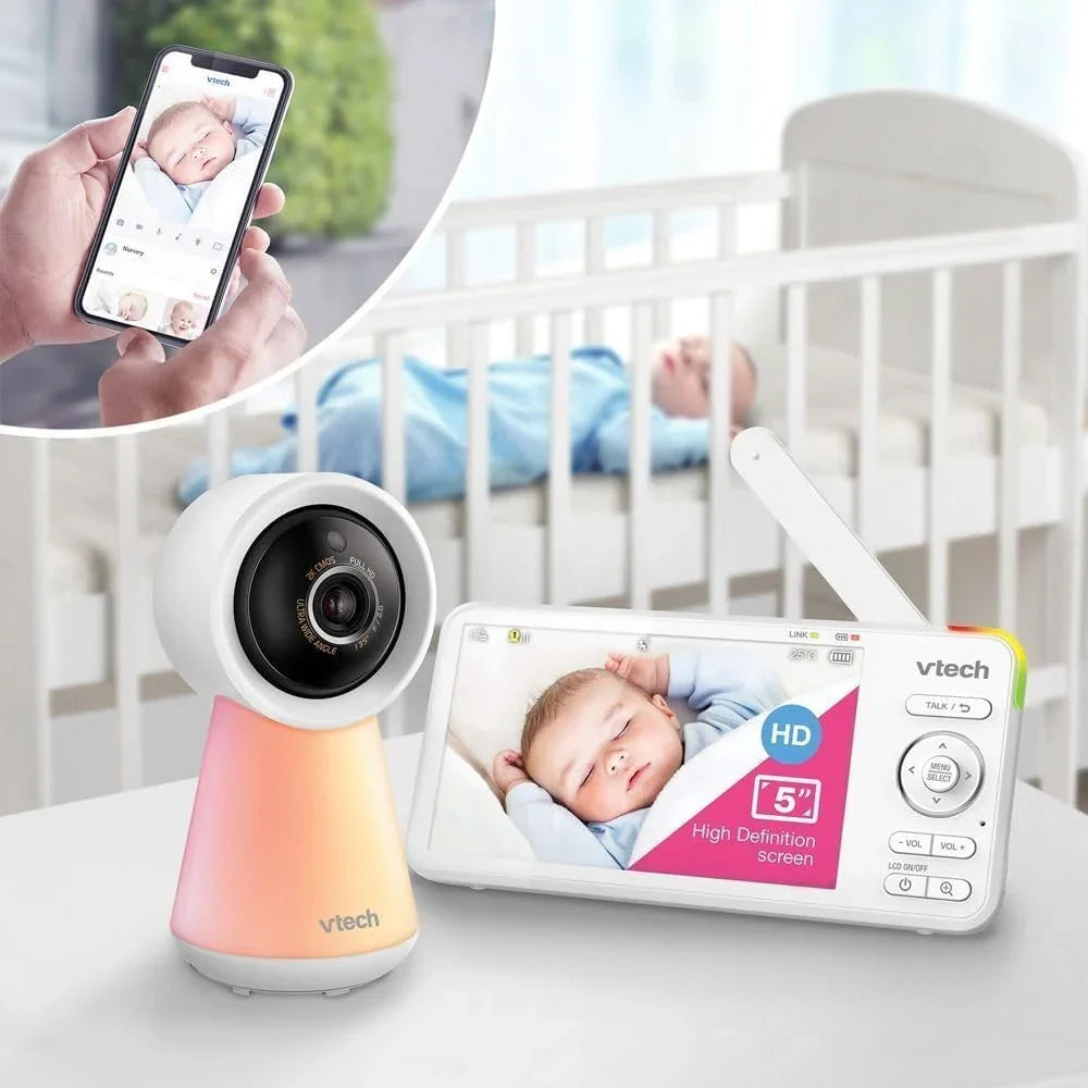 VTech RM5756HD 5-Inch Smart WiFi 1080p Baby Monitor with Remote Access ...