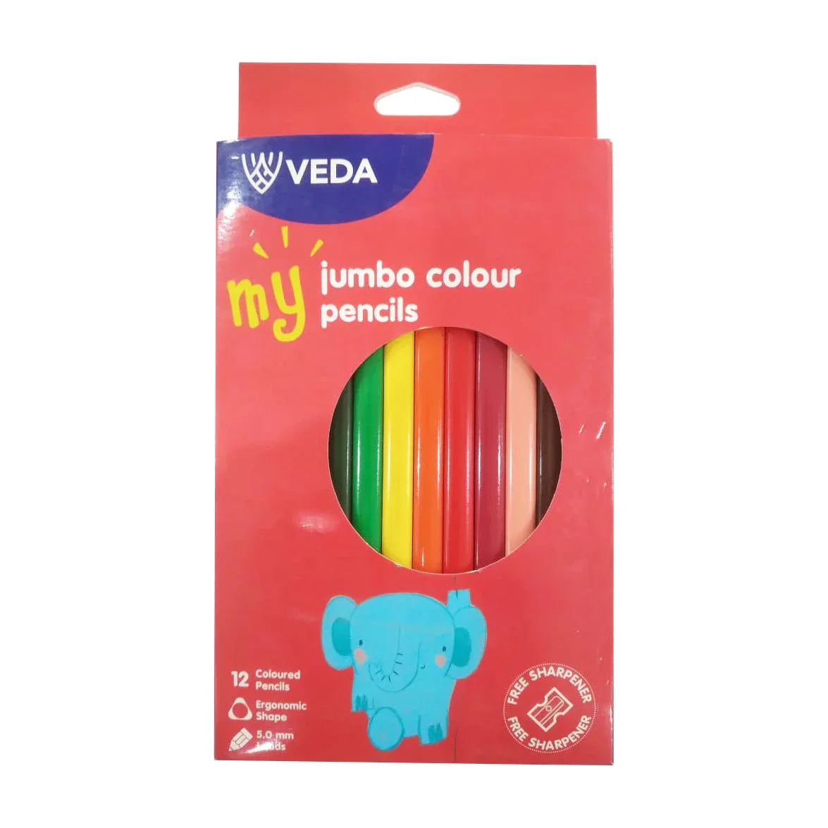 Veda Jumbo Colour Pencil Pack of 12 JP12-2 Age- 3 Years & Above