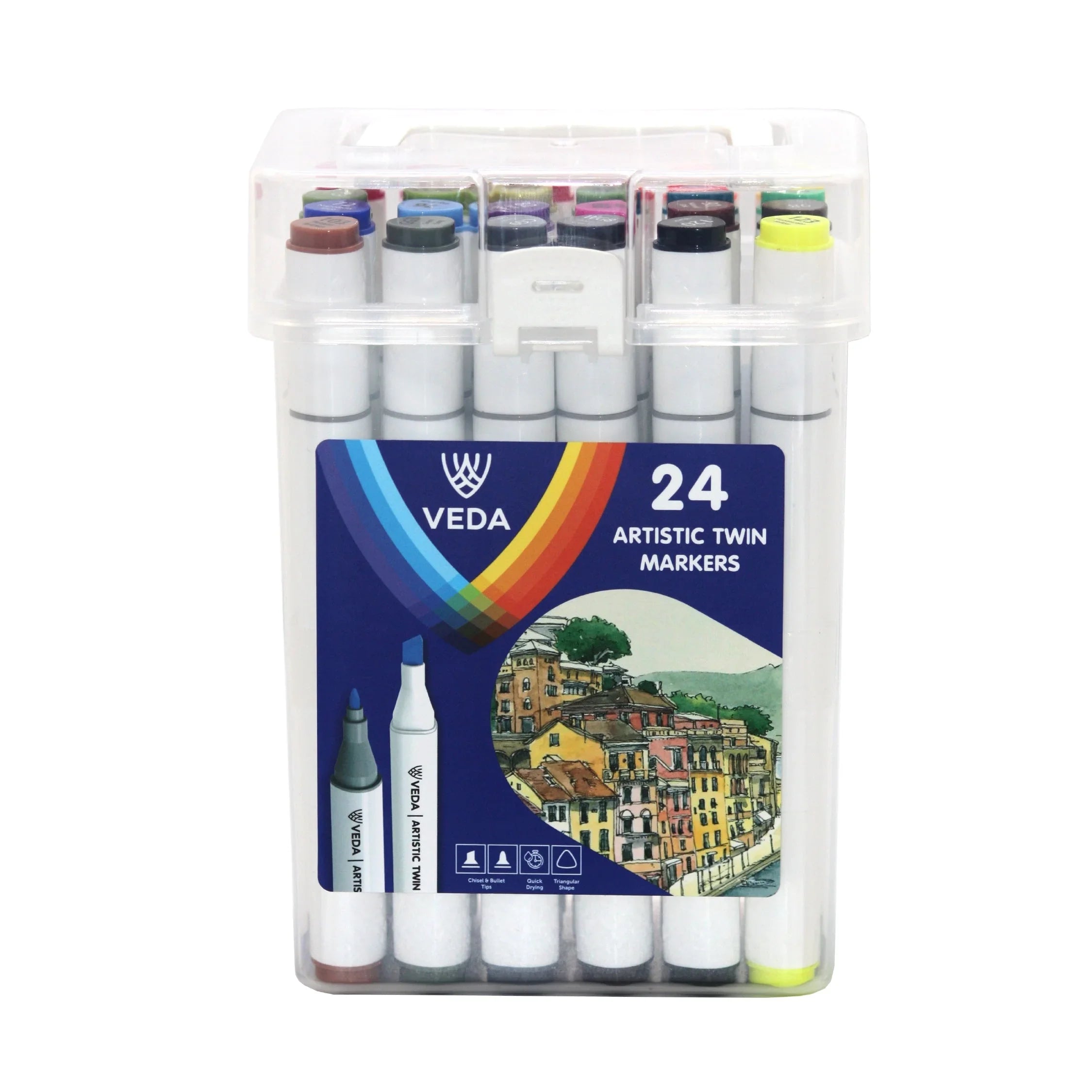 Veda Twin Markers Pack of 24 TWM-01 Age- 3 Years & Above
