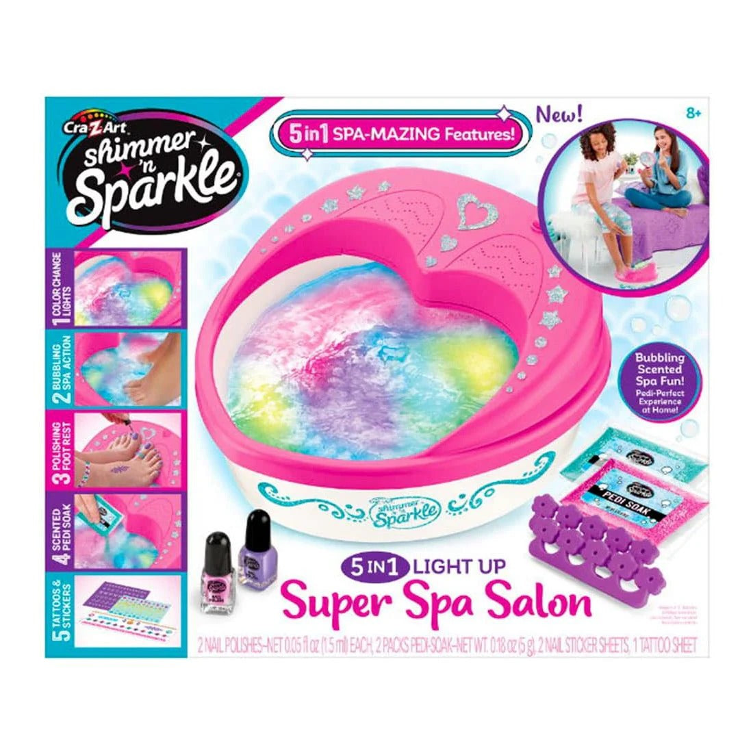 Shimmer 'n Sparkle SNS 5 in 1 Light Up Super Spa Salon Multicolor Age-8 Years & Above