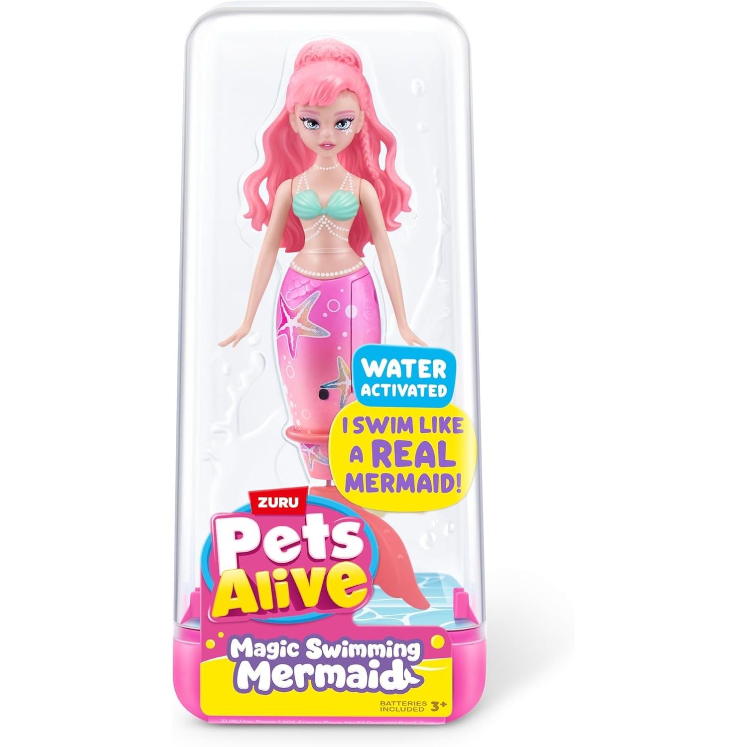 Zuru Pets Alive Mermaid Interactive Animal Toy for Kids, Pretend Pet Play with Fun Movement & Sounds Age- 3 Years & Above