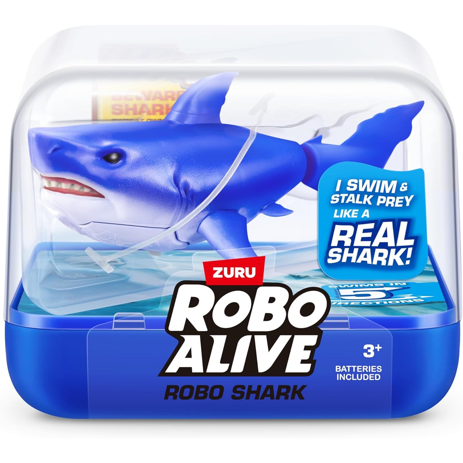 Zuru Robo Alive Shark Robotic Shark Toy, Water Activated Swimming Pet, Interactive Bath/Pool Play Age- 3 Years & Above