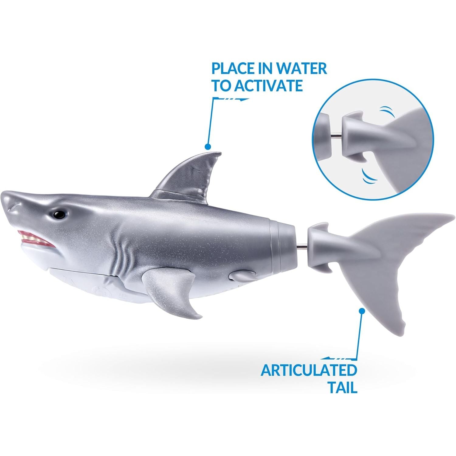 Zuru Robo Alive Shark Robotic Shark Toy, Water Activated Swimming Pet, Interactive Bath/Pool Play Age- 3 Years & Above