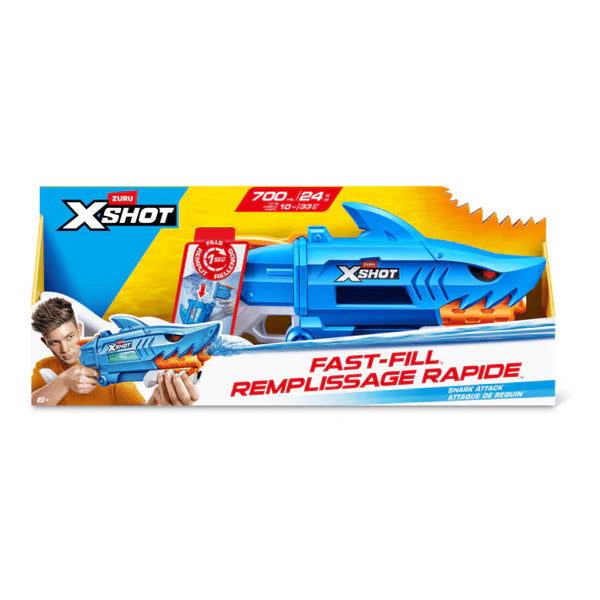 Zuru X Shot Water Shark Water Blaster for Kids, Outdoor Summer Water Gun Toy, Easy Fill Action Age- 5 Years & Above