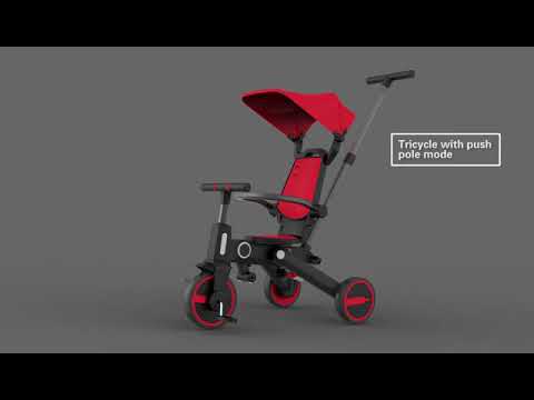 Peekaboo 3-in-1 Xplore Tricycle with Canopy Red/Black Age- 18 Months to 5 Years