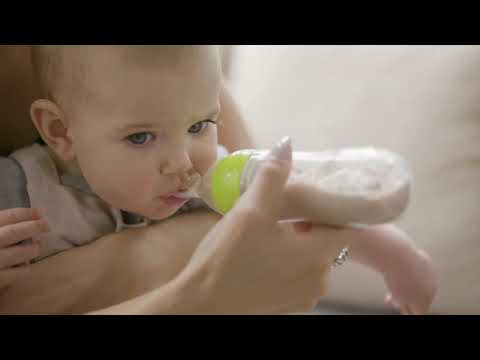 Haakaa Silicone Baby Food Dispensing Spoon Peach Age-6 Months & Above