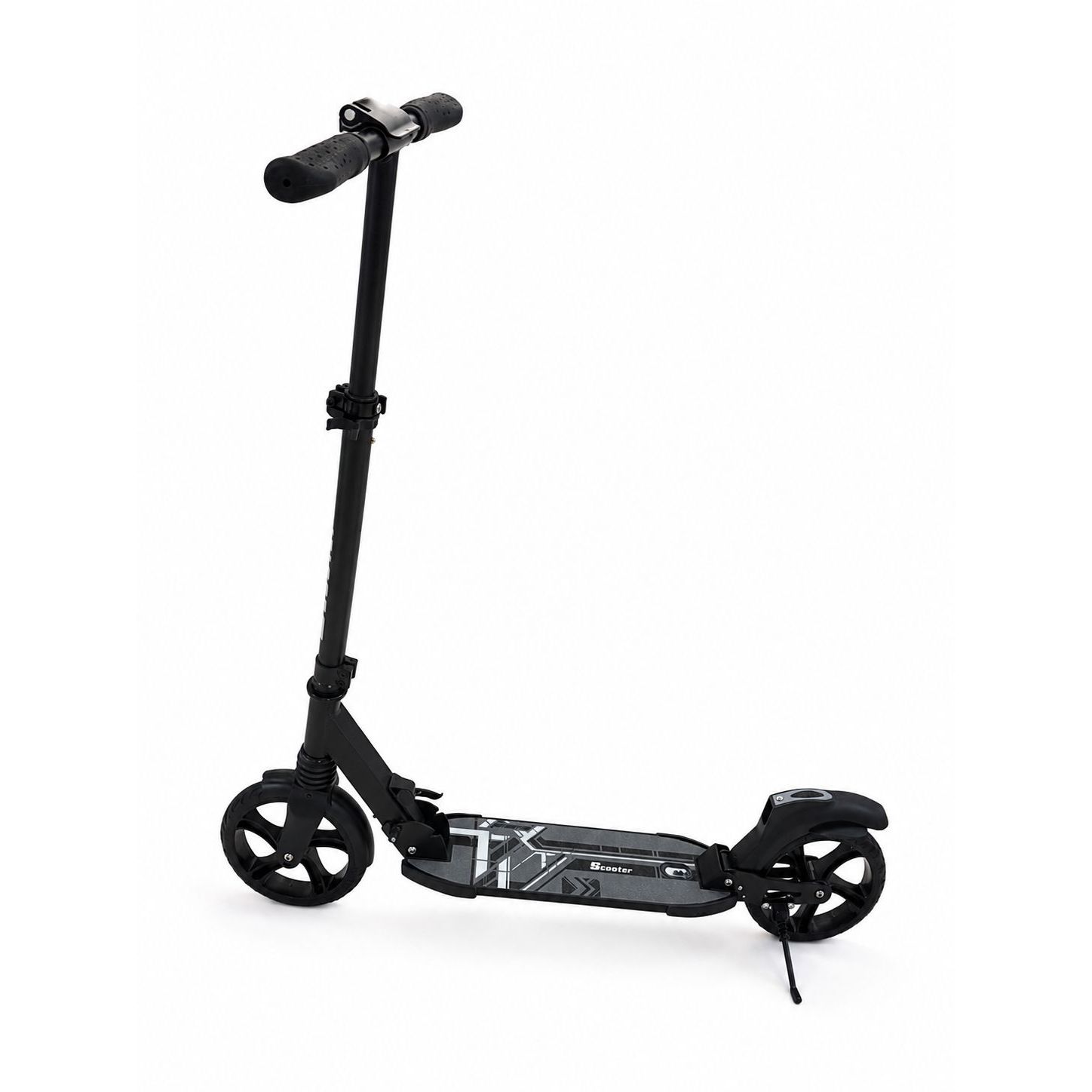 Pibi Foldable Adult Kick Scooter, Large 200mm Wheels, Height Adjustable, Black Age- 9 Years & Above