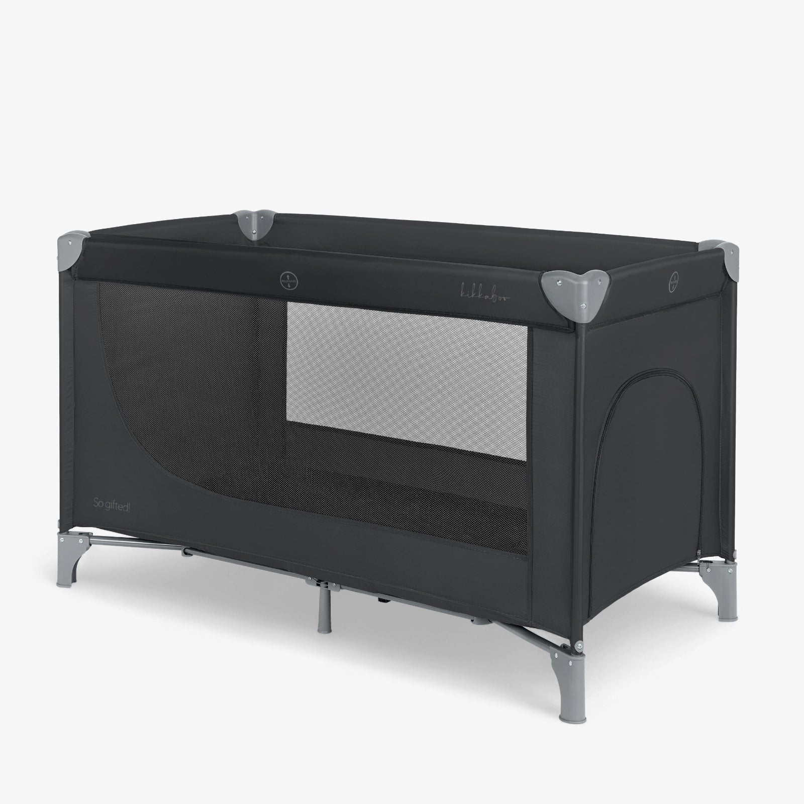 Kikkaboo So Gifted Level 1 2026 Model Foldable Baby Cot/Travel Bed Black Age-6 Months to 36 Months (Holds upto 15 Kg)