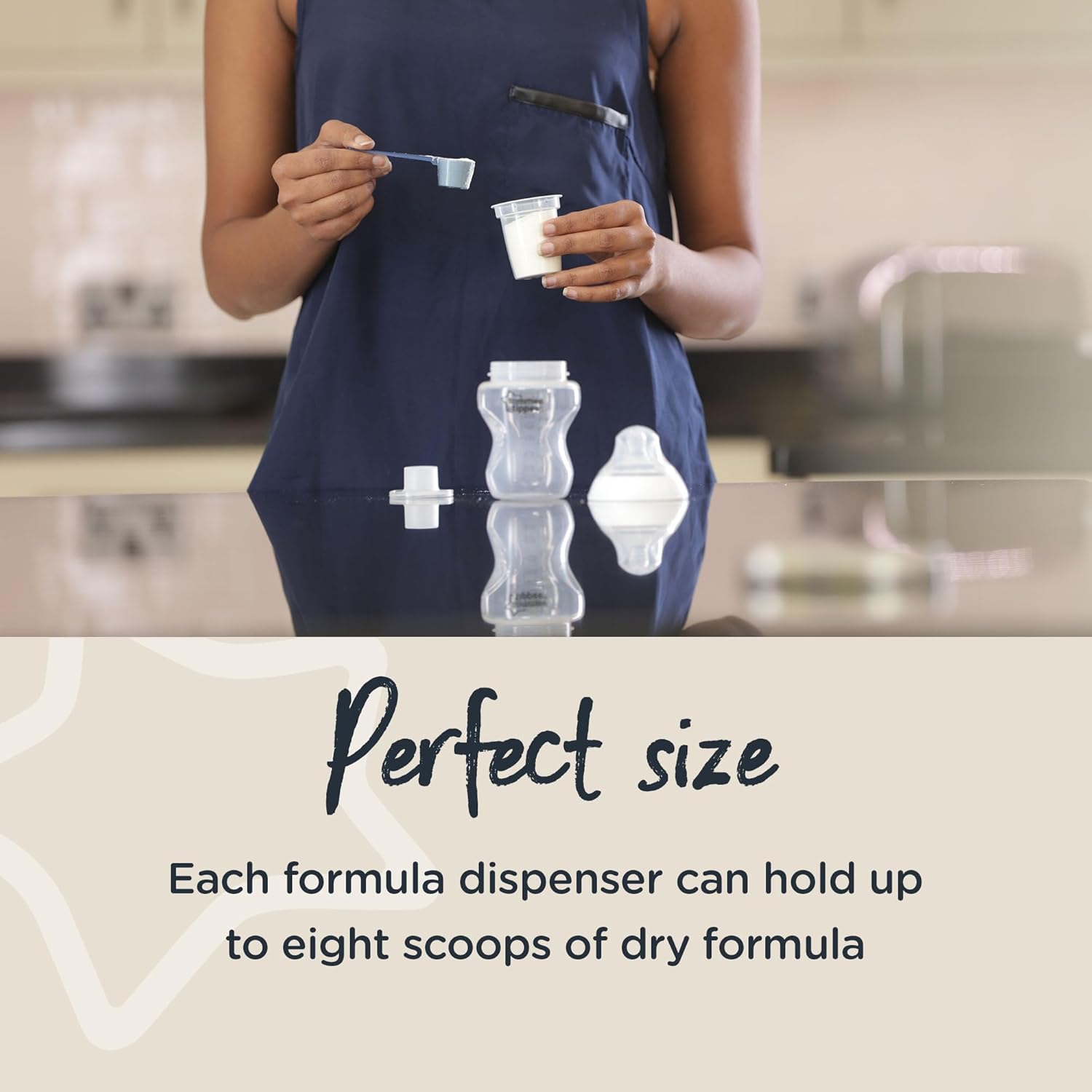 tommee tippee milk powder dispensers pack of 6 transparent age- newborn & above