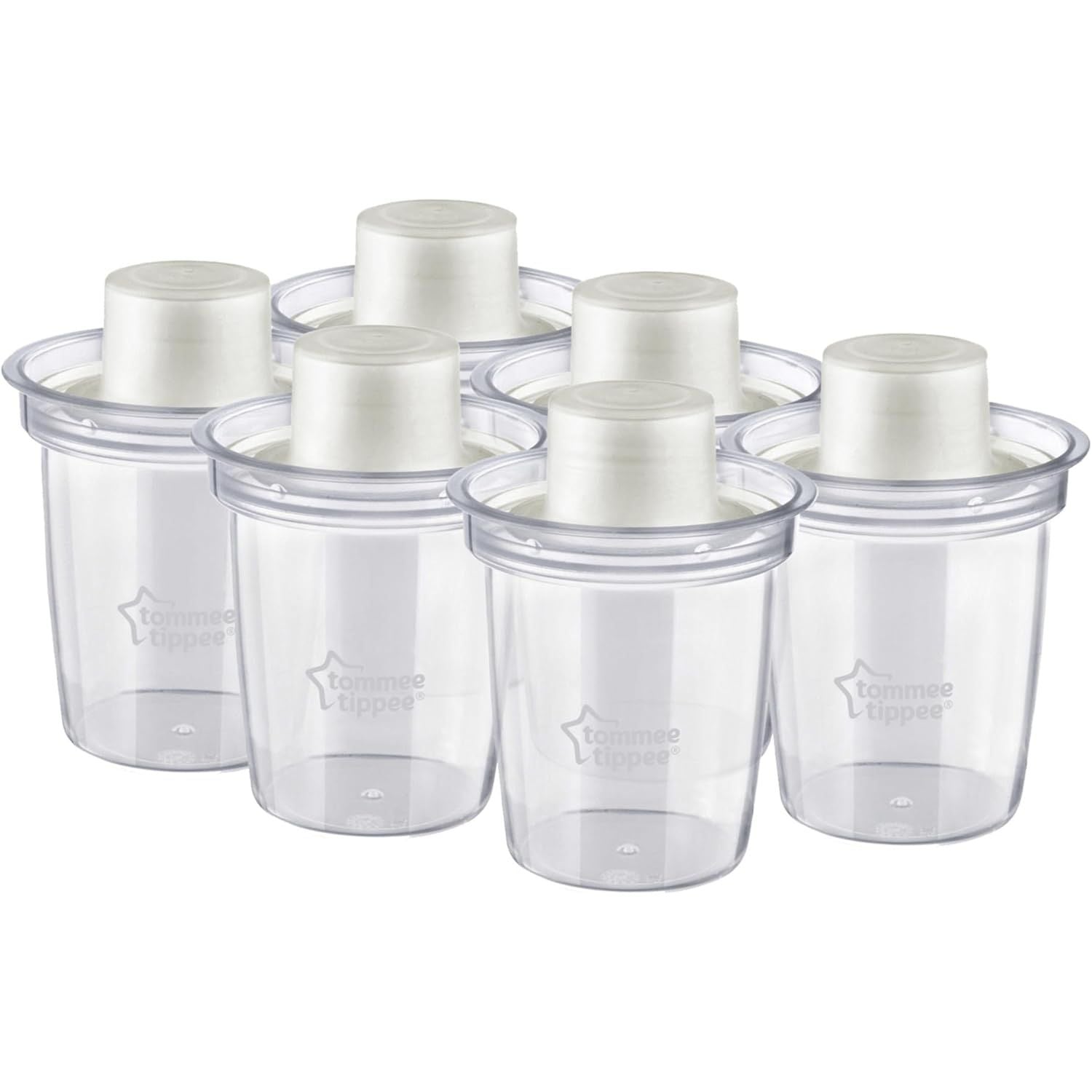 tommee tippee milk powder dispensers pack of 6 transparent age- newborn & above