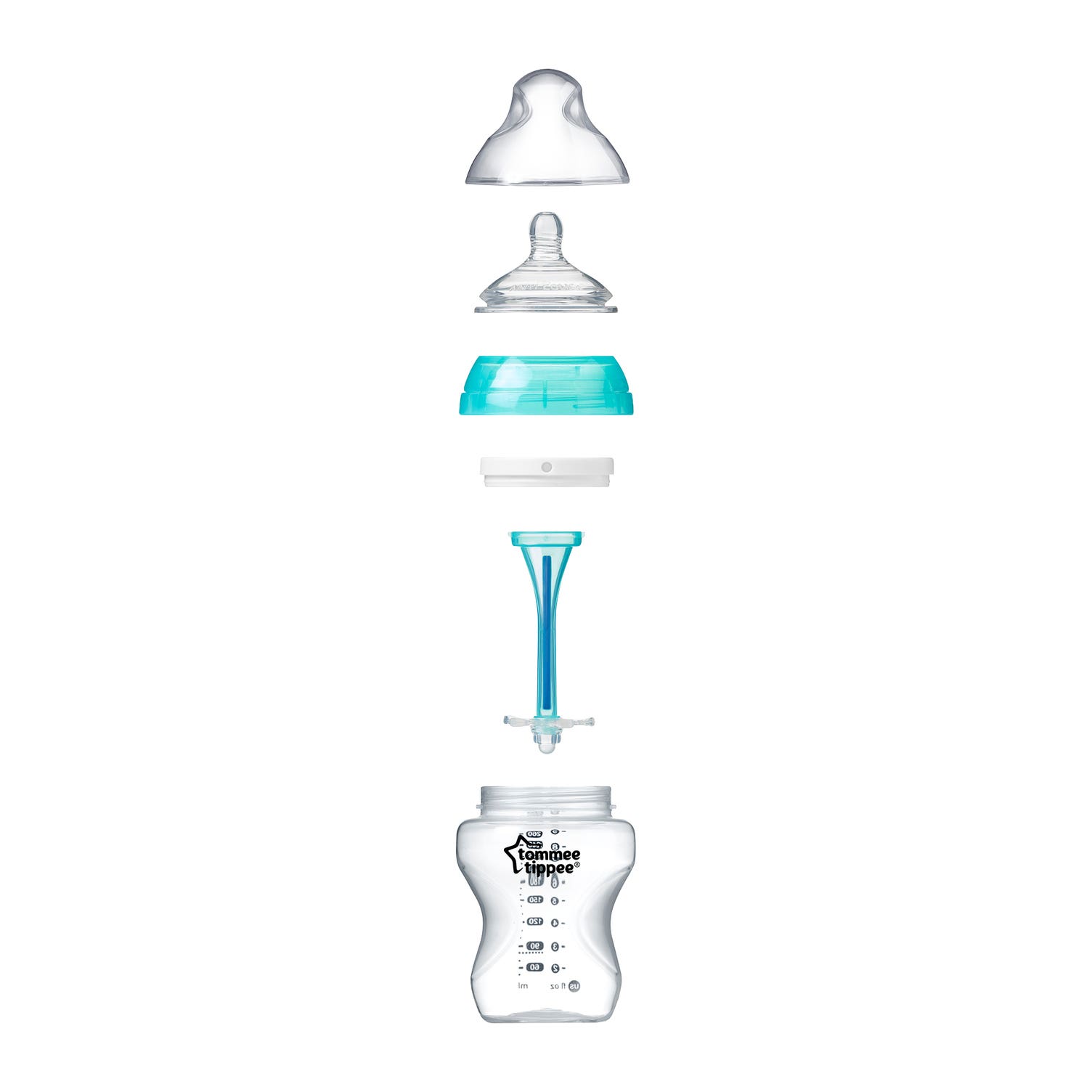 tommee tippee natural start  advanced anti-colic slow flow feeding bottle 260ml age- newborn & above