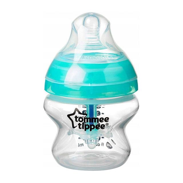 tommee tippee natural start anti-colic slow flow feeding bottle 150ml blue age- newborn & above