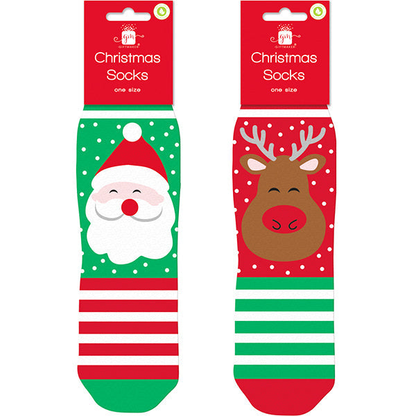Giftmaker Christmas Socks One Size 2 Assorted Age- Newborn & Above
