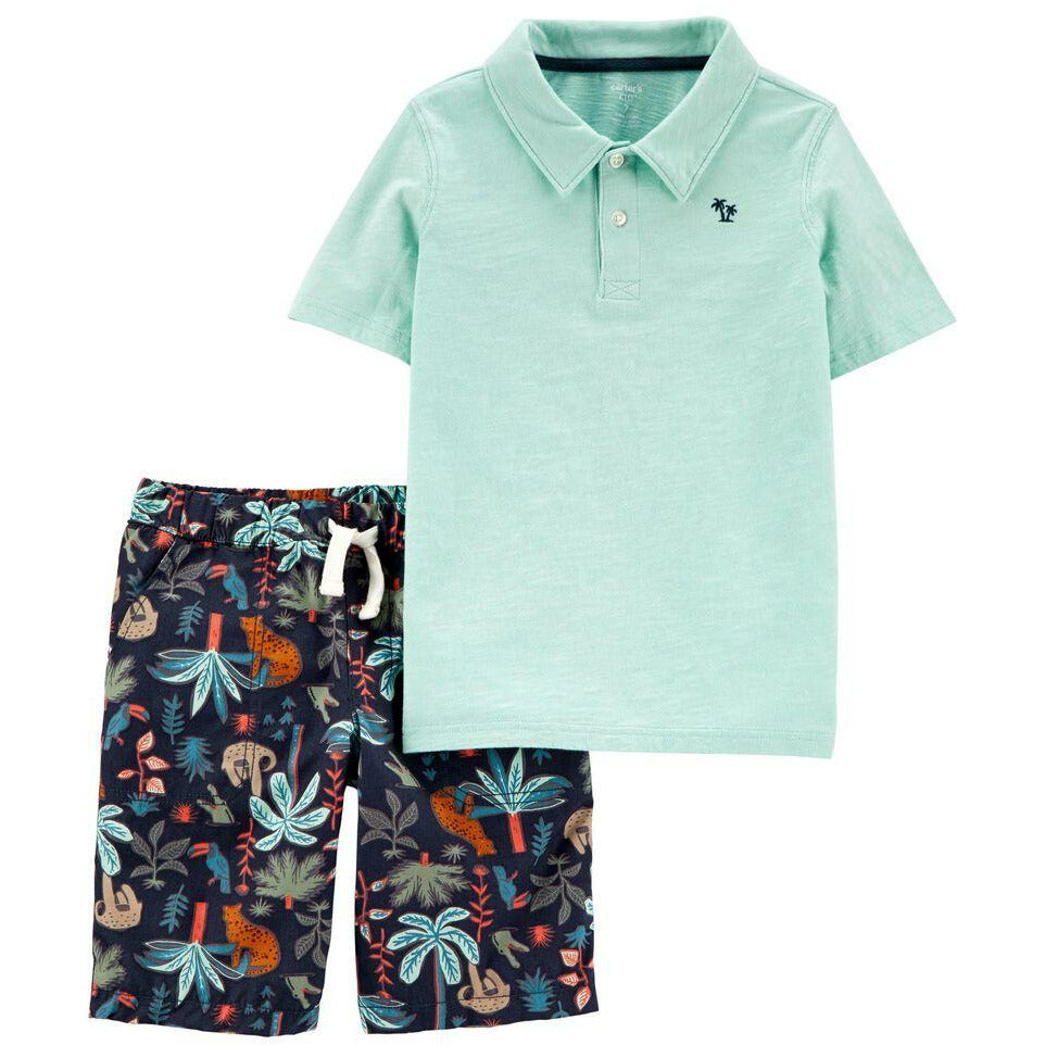 Carter's 2-Piece Slub Polo & Tropical Short Set Boy Multicolor 1I488510