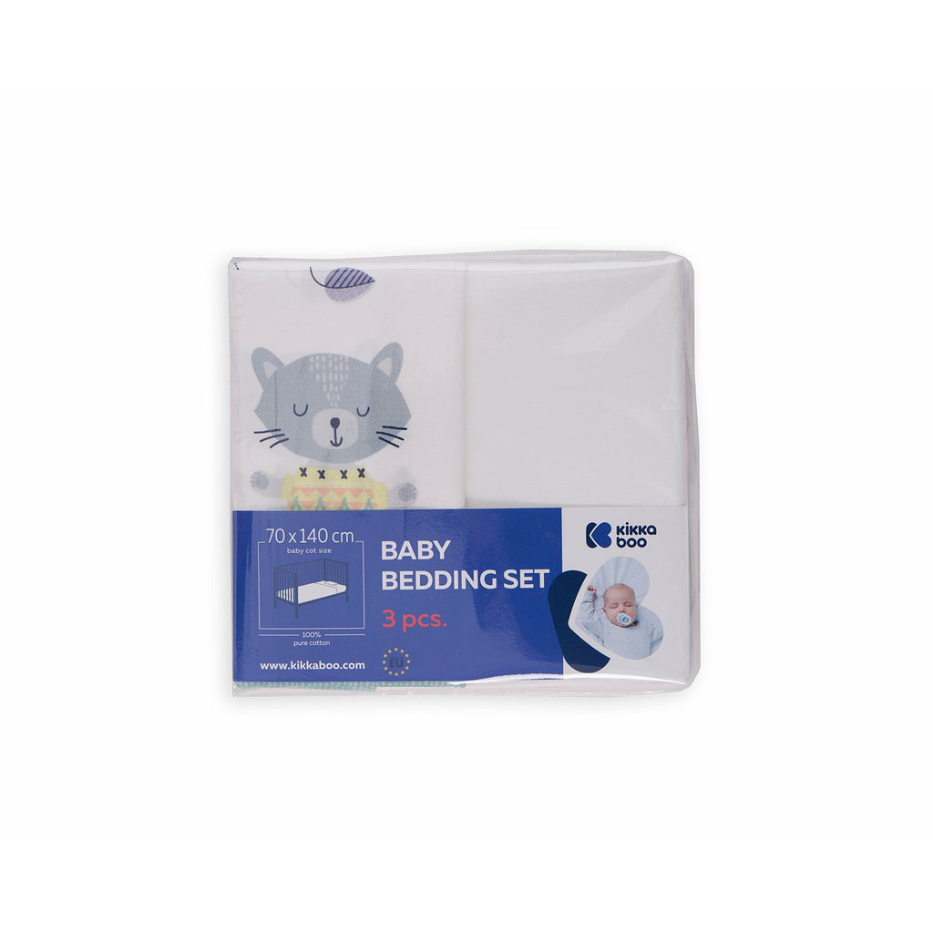 Kikkaboo Bedding Set 3 Pieces Eu Style 70*140 Cat Lovely Day Age 0-24M Unisex