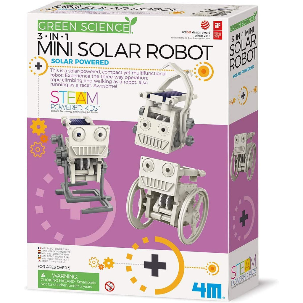 4M 3-in-1 Green Science Mini Solar Robot Multicolor Age- 5 Years & Above