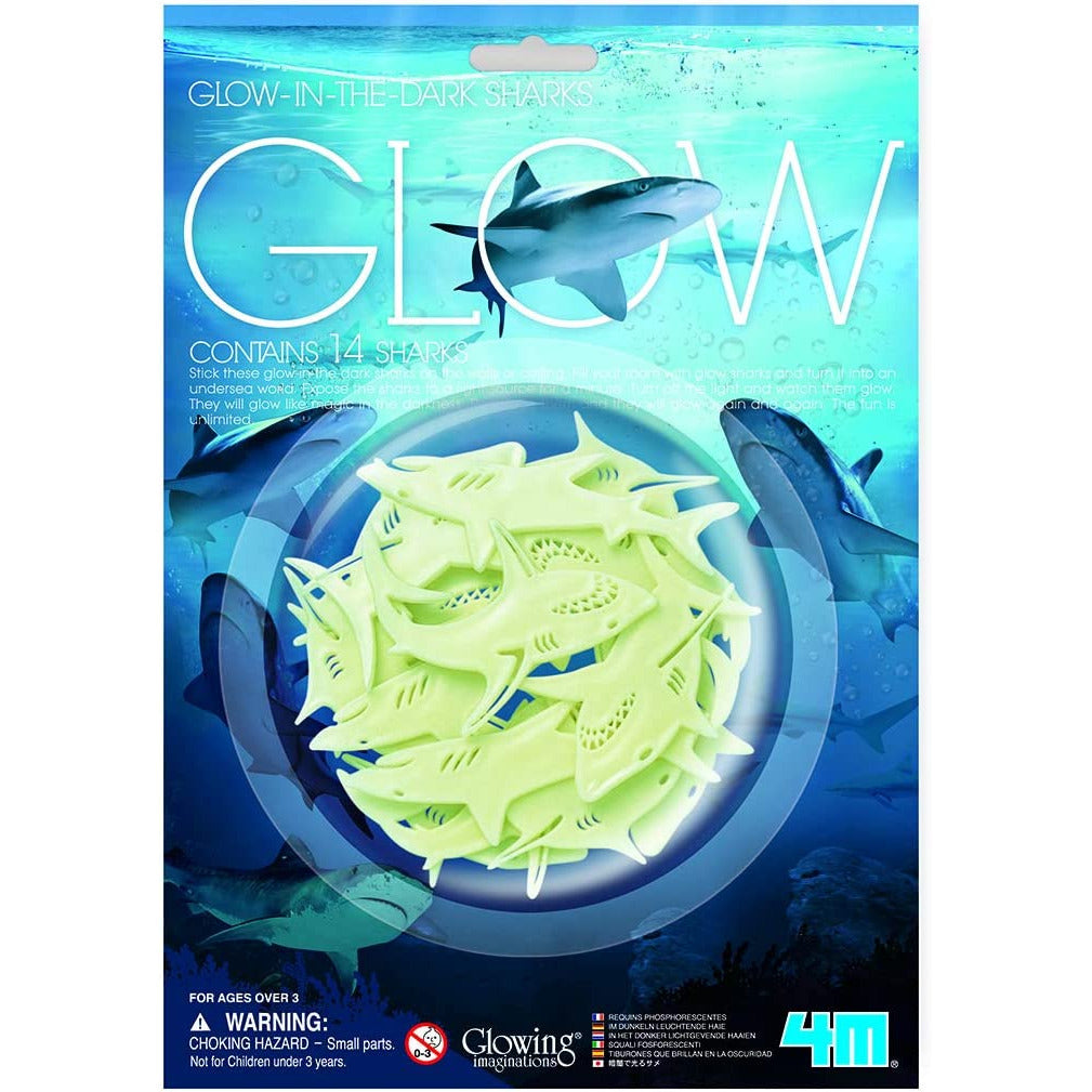 4M Card Glow-In-The-Dark Shark (14 Pieces) Multicolor Age-3 Years & Above