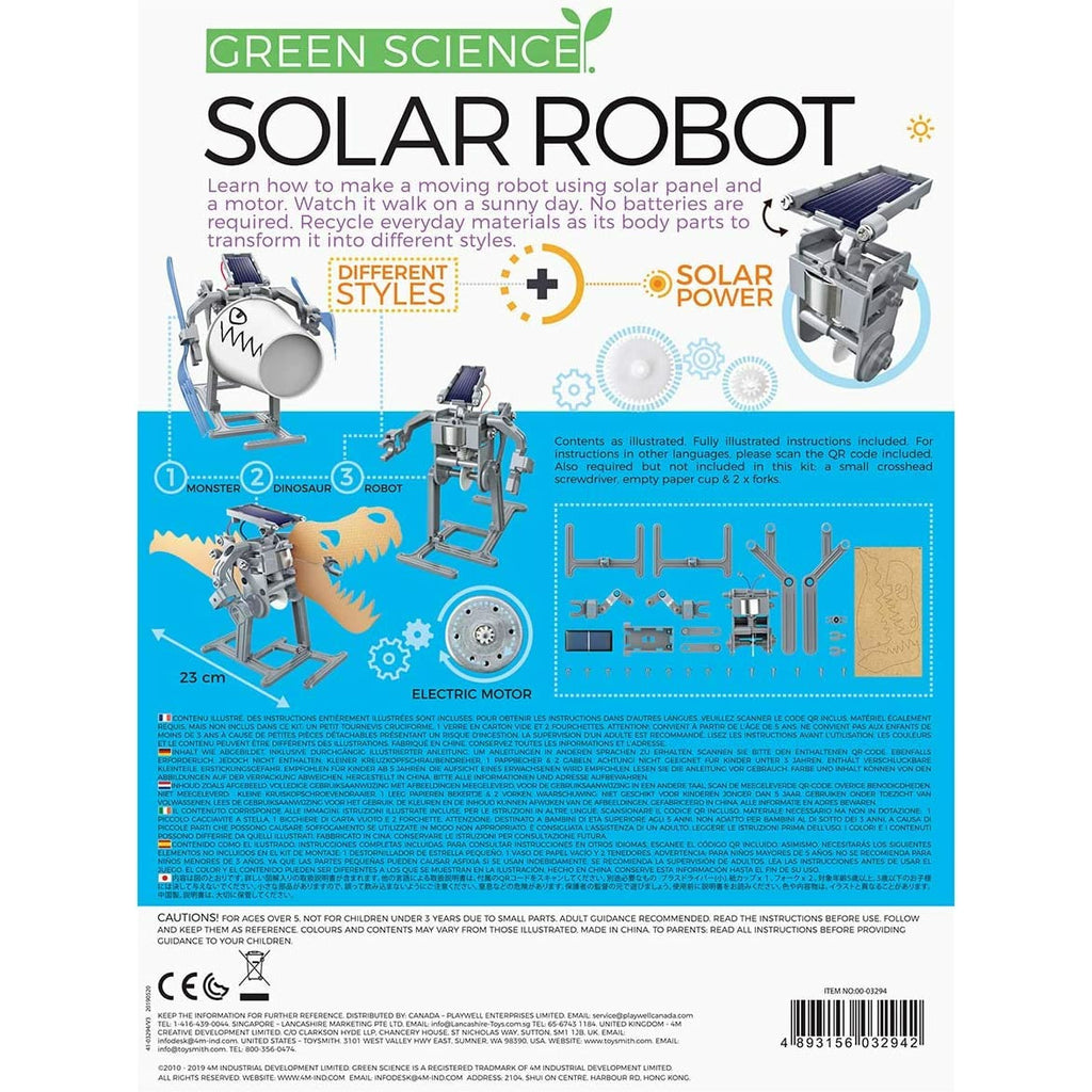 4M Green Science/ Solar Powered Robot Age 5Y+