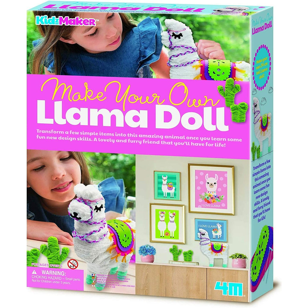 4M Kidzmaker Make Your our Llama Doll Multicolor Age-5 Years & Above