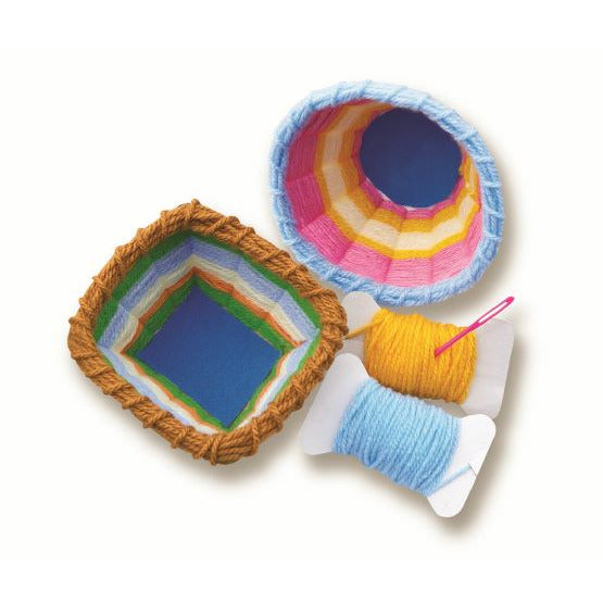 4M Kidzmaker Yarn Basket Weaving Art DIY kit Multicolor Age-5 Years & Above
