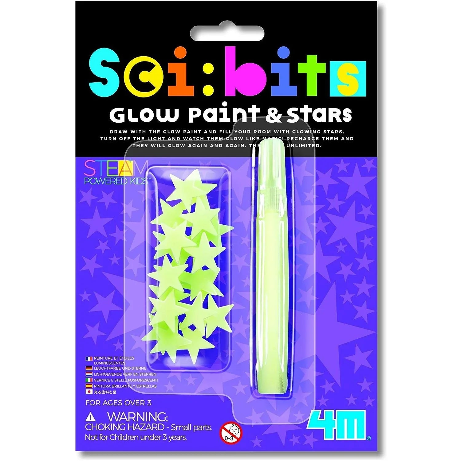 4M Sci:Bits Glow in the Dark Paint & Stars Multicolor Age- 5 Years & Above