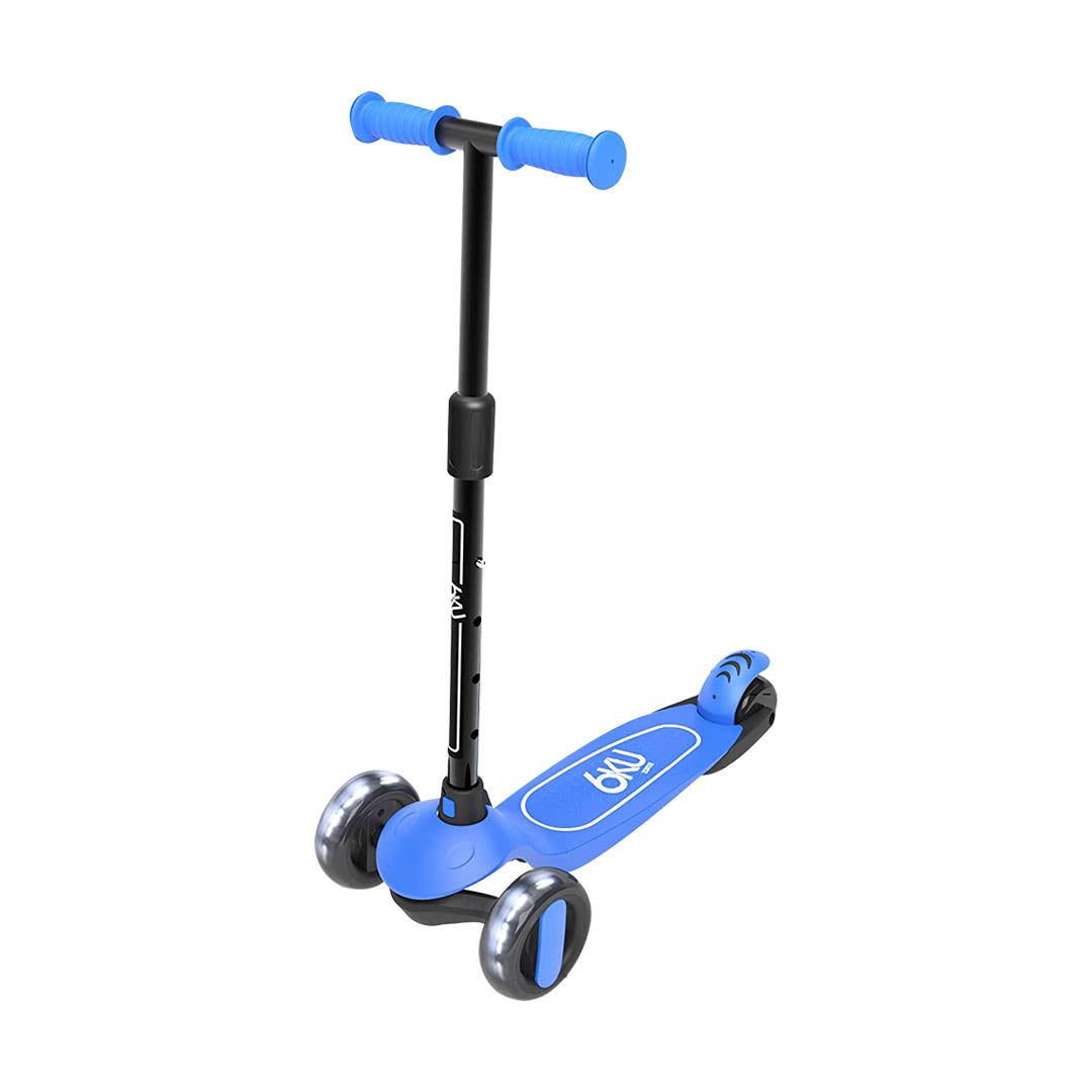 6KU 3 Wheel Flash LED Lights and 4 Adjustable Height Blue Age- 3 Years to 8 Years (Holds upto 50 Kgs)