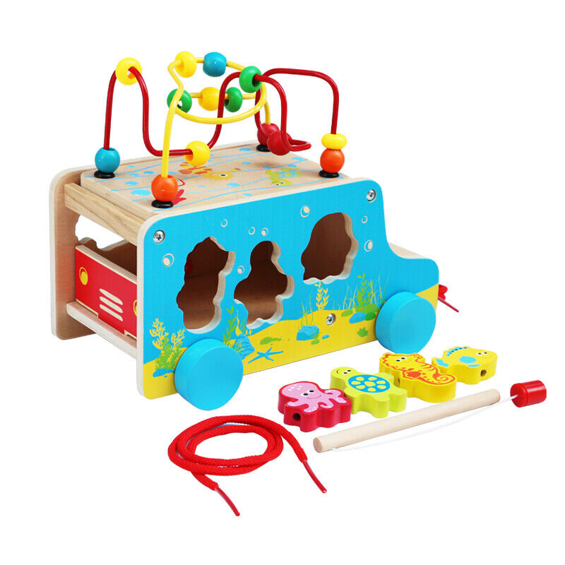 Acool Toys Marine Theme Pull Along Car With Bead Maze Multicolor Age- 18 Months & Above