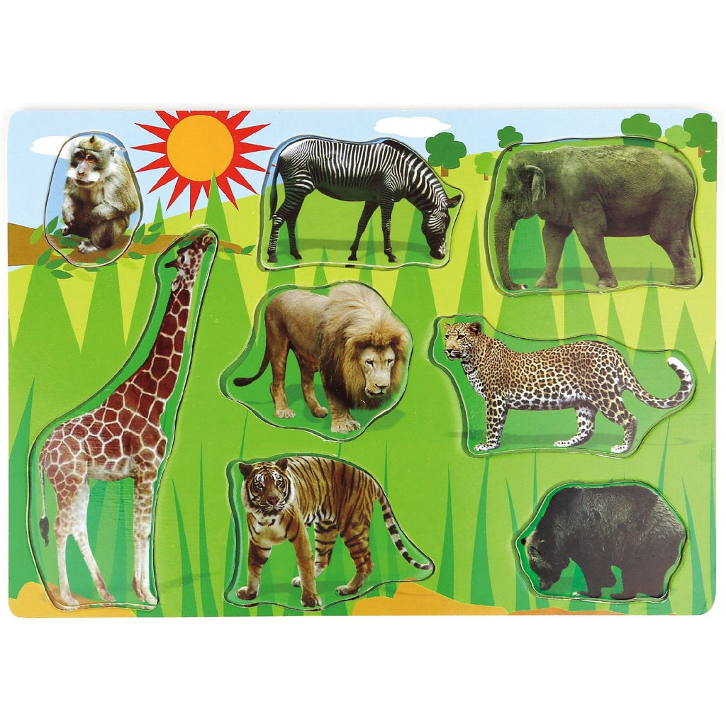 Acool Toys 8-Piece Animals Wooden Puzzle B Multicolor Age- 3 Years & Above