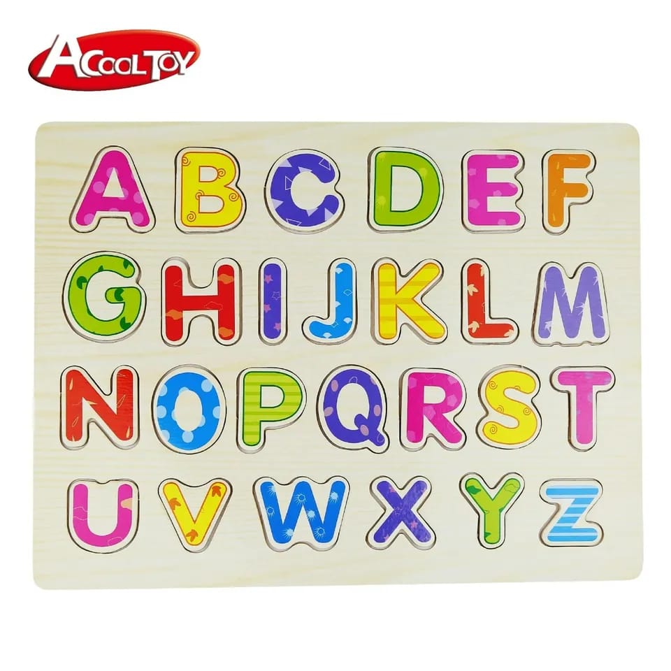 Acool Toys Alphabet Wooden Puzzle A Multicolor  Age- 18 Months & Above