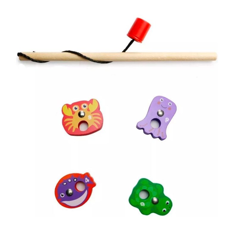 Acool Toys Wooden Magnetic Fishing Game with Dice AC7685 Multicolor Age-3 Years & Above