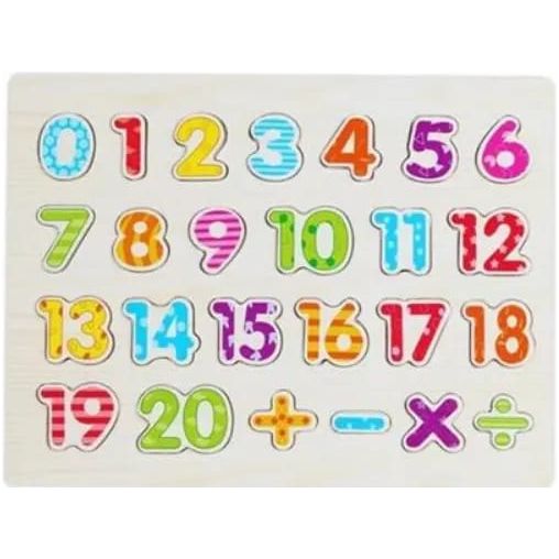 Acool Toys Wooden Numbers Digital Early Education Puzzle Pack of 28 Multicolor Age- 3 Years & Above