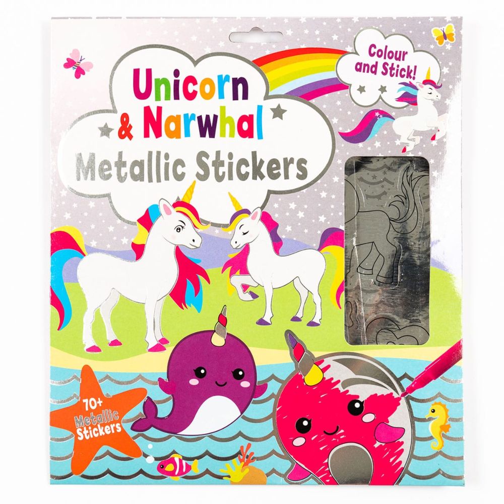 Alligator books Unicorn and Narwhal Metallic Sticker Set Multicolor Age-3 Years & Above