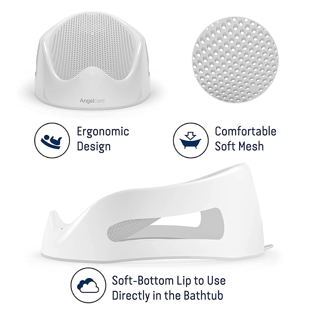 Angelcare Soft Touch Bath Support Grey Age- Newborn upto 6 Months (Holds upto 9 kg)