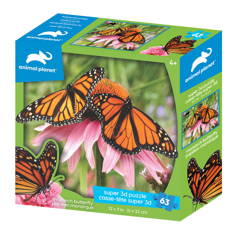 Animal Planet Monarch Butterfly 63 Piece 3D Puzzle Age-5 Years & Above