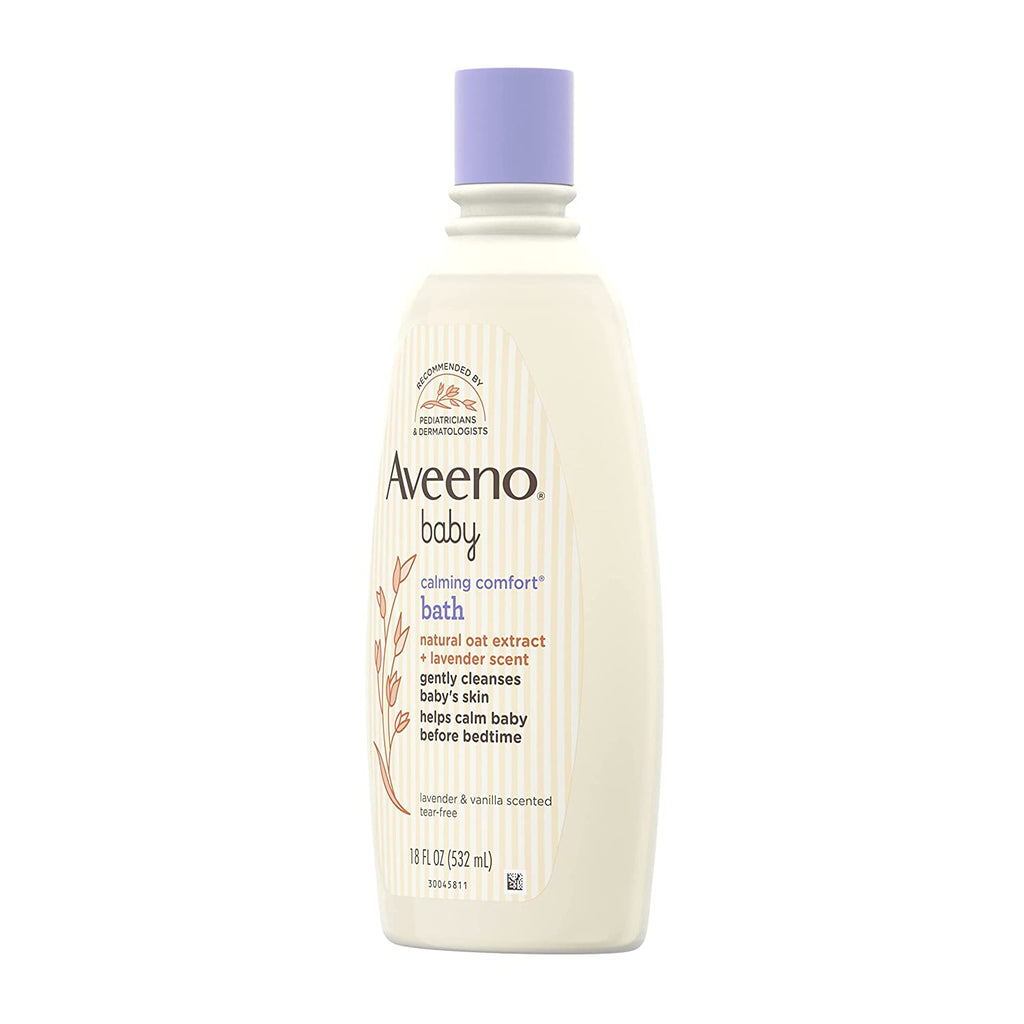 Aveeno Baby Calming Comfort Bath Natural Oat Extract+Lavender Scent 532ml Age- Newborn & Above