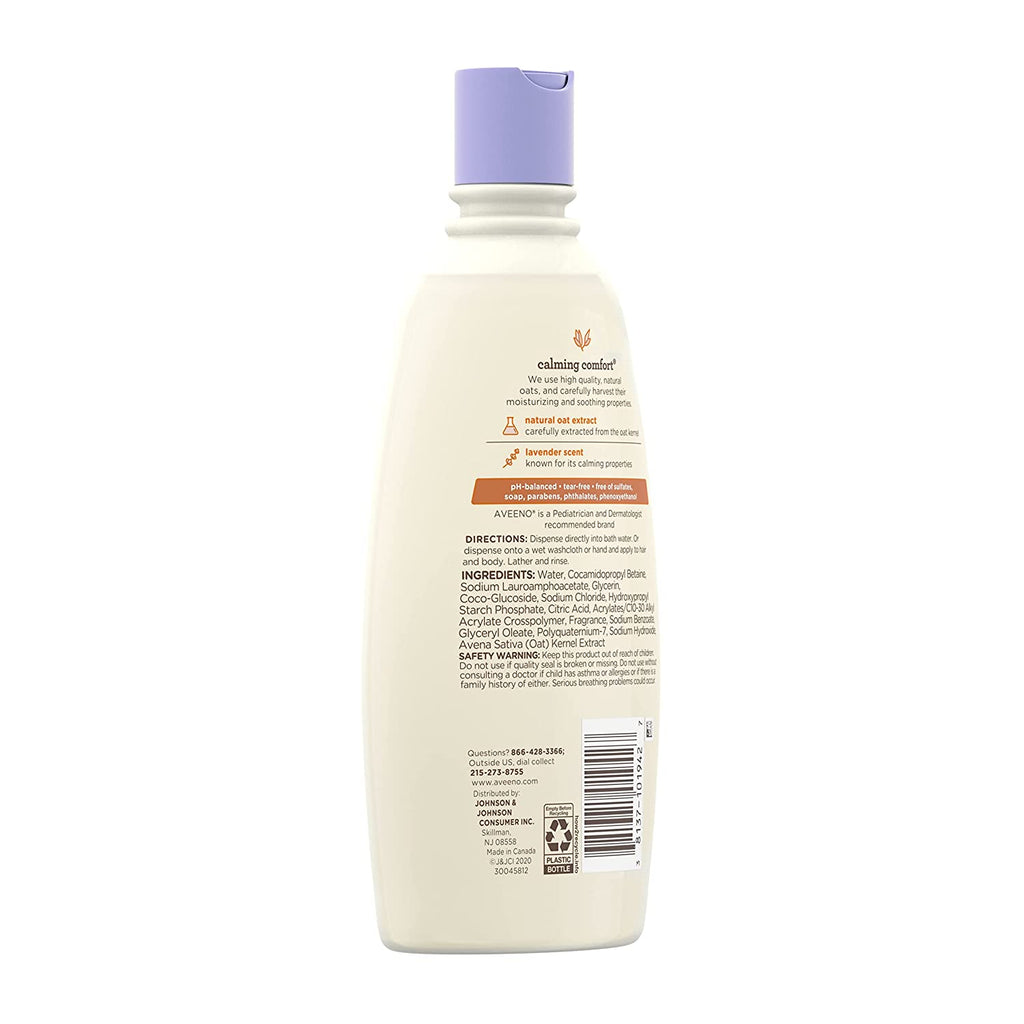 Aveeno Baby Calming Comfort Bath Natural Oat Extract+Lavender Scent 532ml Age- Newborn & Above