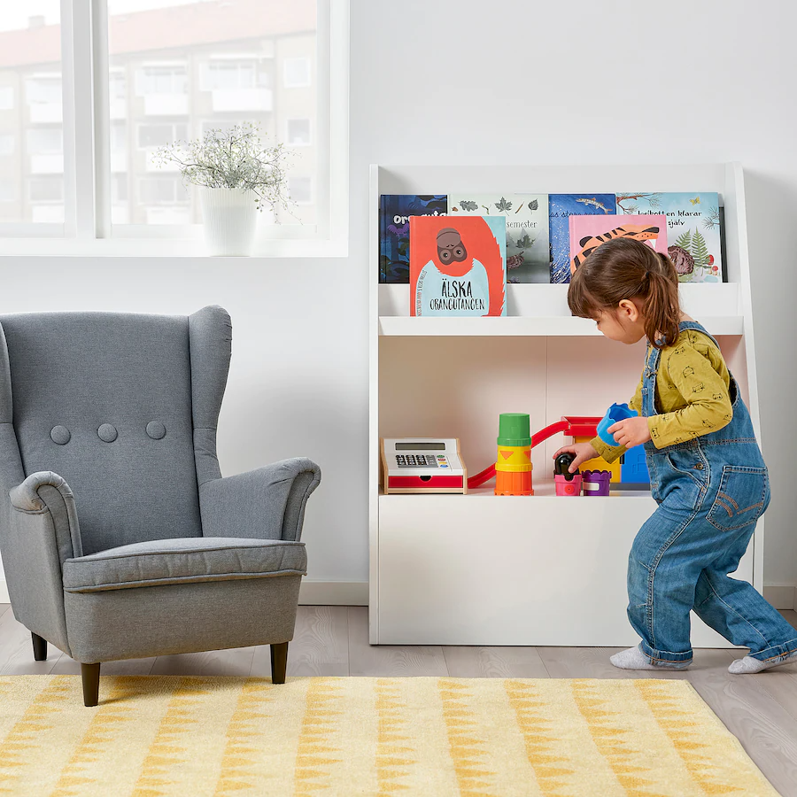 Bergig Book Display With Storage, White