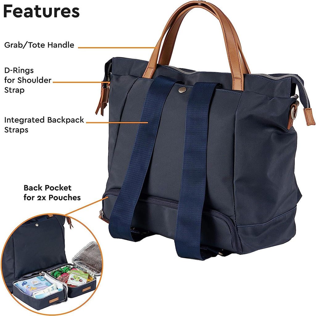Bababing! Erin Changing Bag/Tote/Backpack Navy Navy Blue Age Newborn & Above