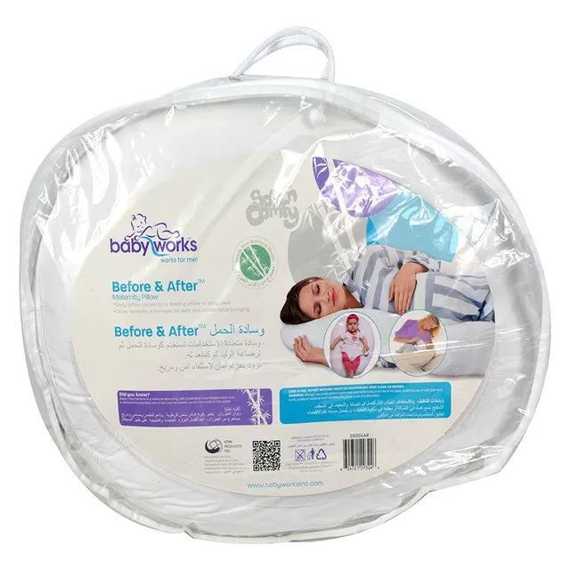 Baby Works   Before & After™ Pregnancy Pillow White