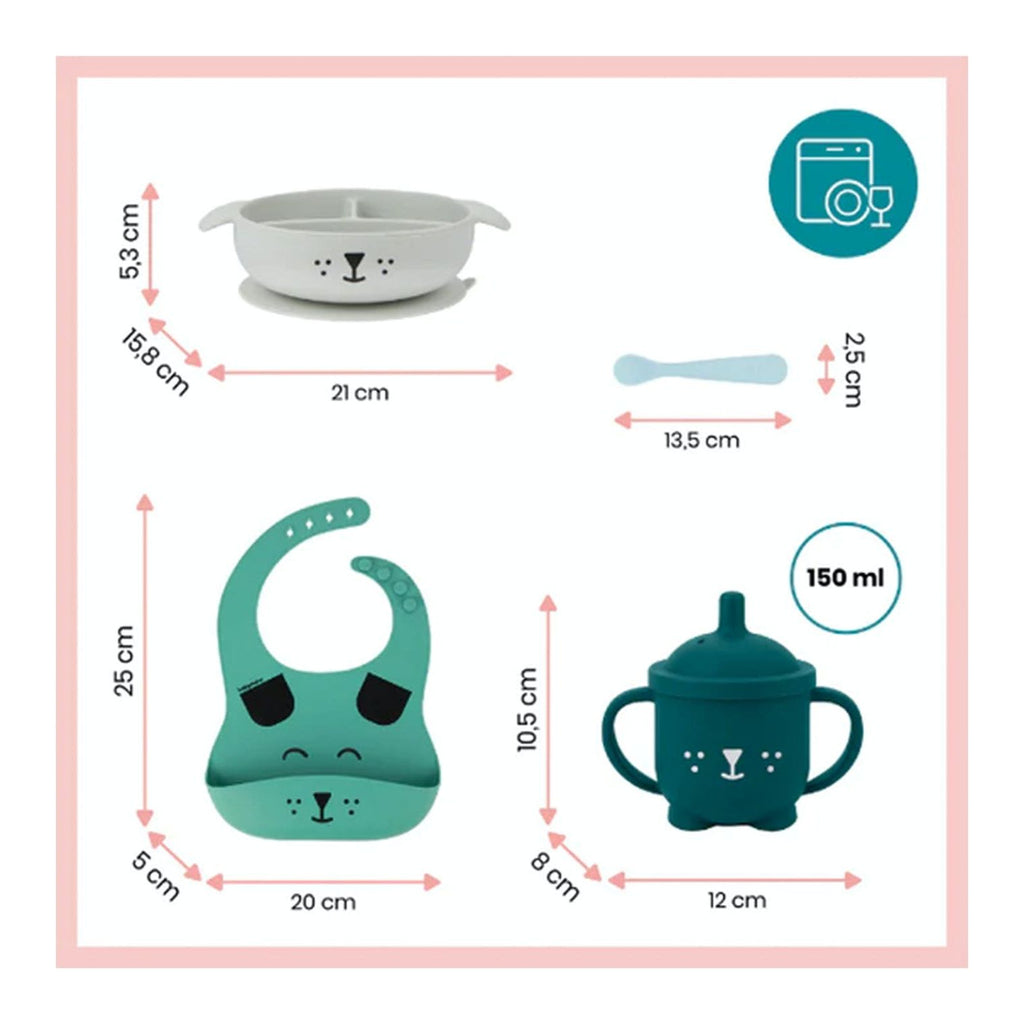 Babymoov 4-piece LEARN'ISY Dog Meal Box/Feeding Set Age-15 Months to 24 Months
