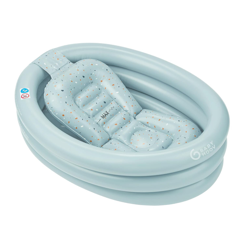 Babymoov Adaptable Inflatable Bath Tub/Paddling Pool Aqua Dots Blue Age- 6 Months & Above