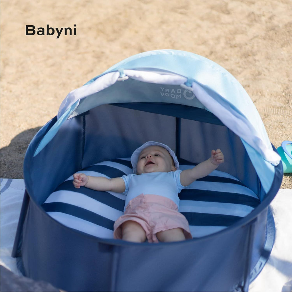 Babymoov Babyni Pop Up Baby Beach Tent Blue Stripes Age- 6 Months & Above