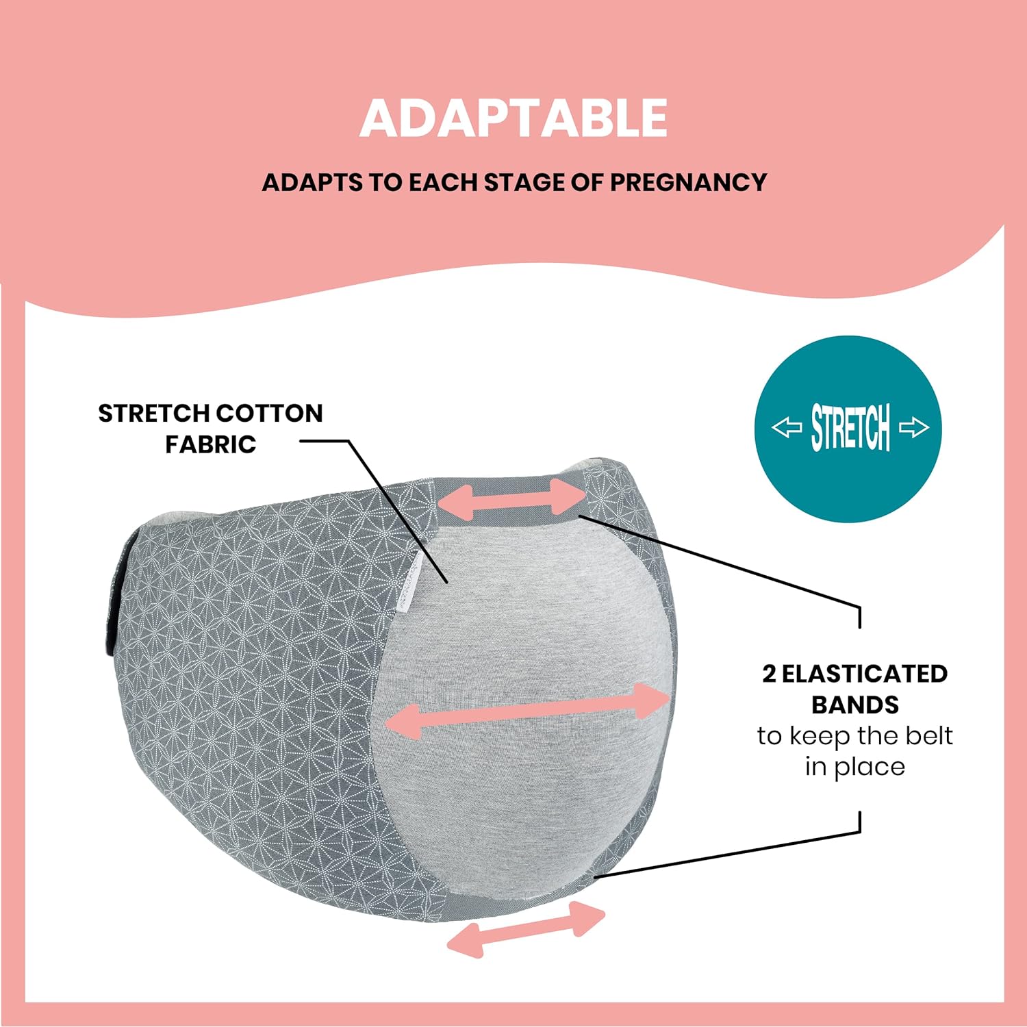 Babymoov Maternity Sleep Aid Dream Belt Large/XL for Mumz Grey