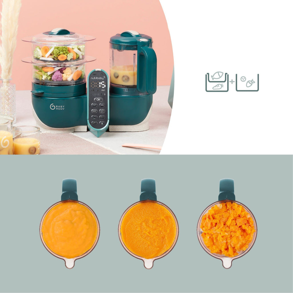 Babymoov Nutribaby + 4-in-1 Baby Food Processor Opal Green Age-Newborn & Above