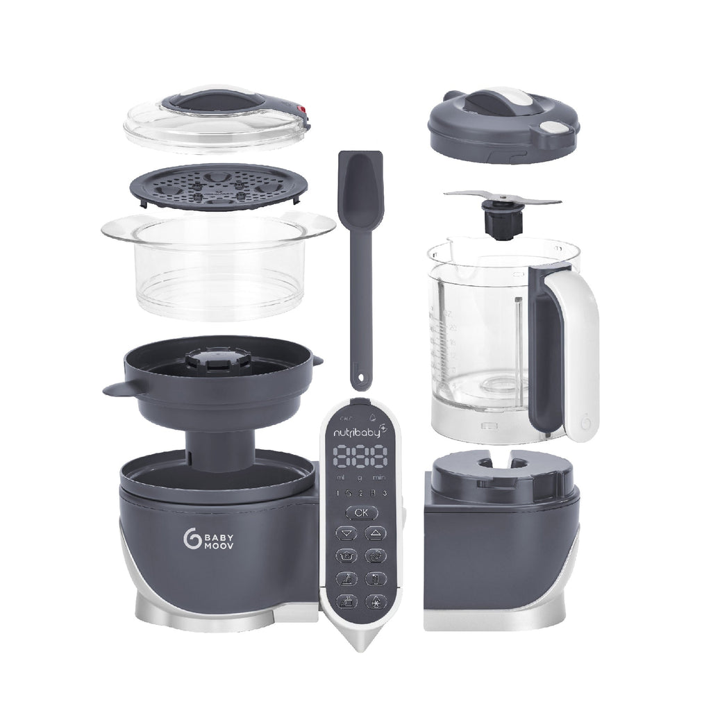 Babymoov Nutribaby 6-in-1 Multi-Purpose Baby Food Processor & Blender Grey Age-Newborn & Above